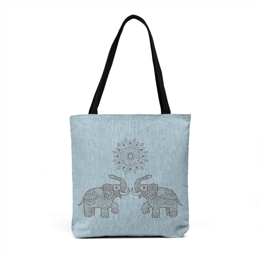 Elephant Mandala Woven Tote Bag – Boho Tribal Shoulder Shopper
