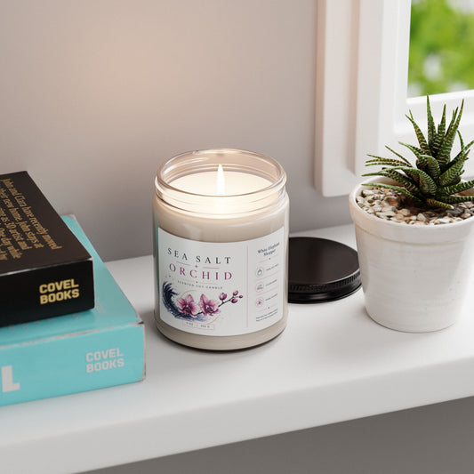 Sea Salt Orchid Candle Jar – Floral Coastal Soy Wax Candle