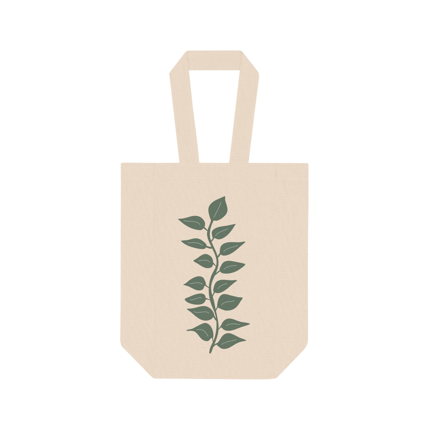 Green Leaf Wine Tote Bag – 2 Bottle Carrier Tote