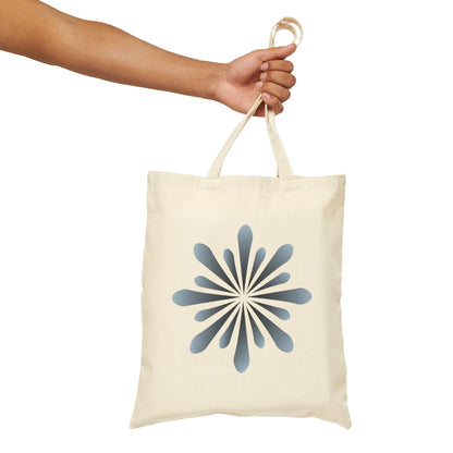 Blue Floral Tote Bag – Minimal Botanical Canvas Tote