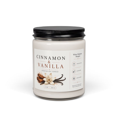 Cinnamon Vanilla Candle Jar – Warm Spice Soy Wax Candle