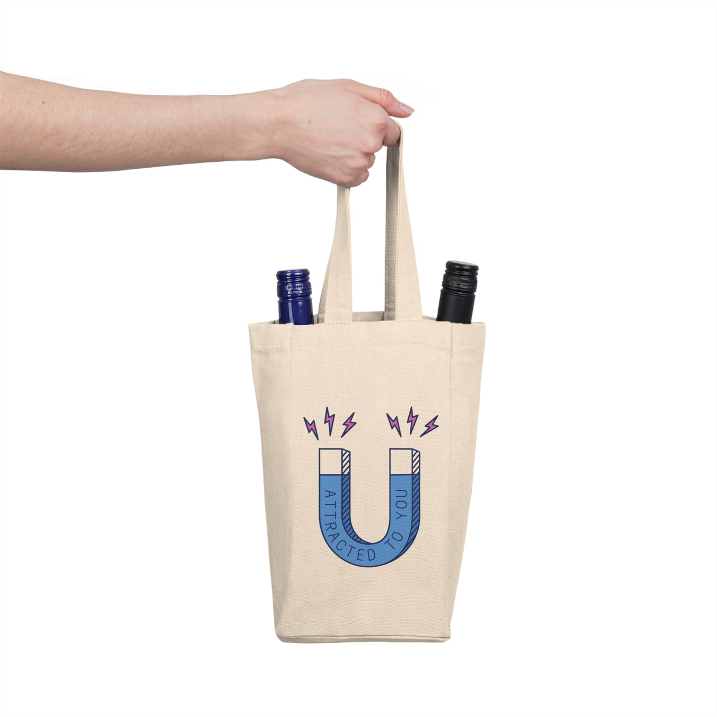 Funny Magnet Wine Tote Bag – 2 Bottle Carrier Tote