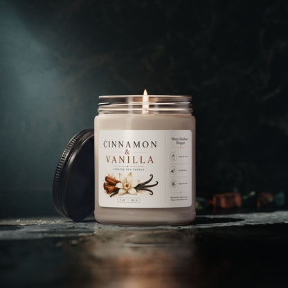 Cinnamon Vanilla Candle Jar – Warm Spice Soy Wax Candle