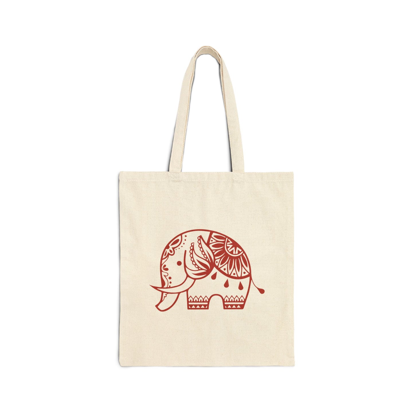 Tribal Elephant Tote Bag – Boho Mandala Cotton Canvas Reusable Shopper