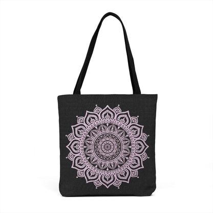 Pink Mandala Woven Tote Bag – Boho Floral Tote
