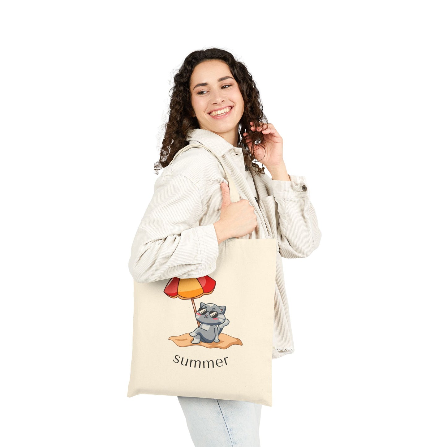 Cute Raccoon Beach Tote Bag – Summer Canvas Tote