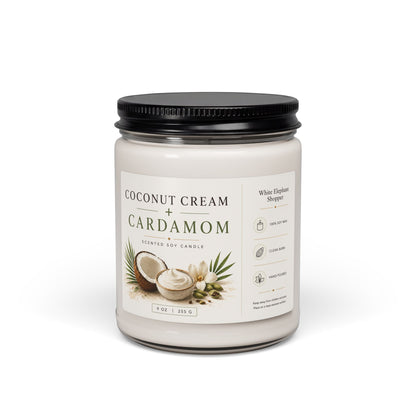 Coconut Cream Cardamom Candle Jar – Soy Wax Scented Candle
