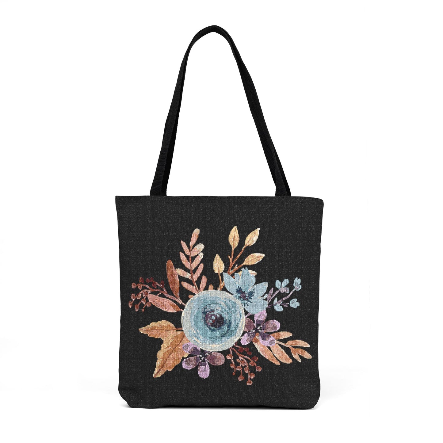 Blue Rose Cross Stitch Tote Bag – Cottagecore Woven Tote