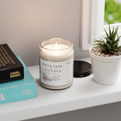 White Sage Lavender Candle Jar – Aromatherapy Soy Wax Candle