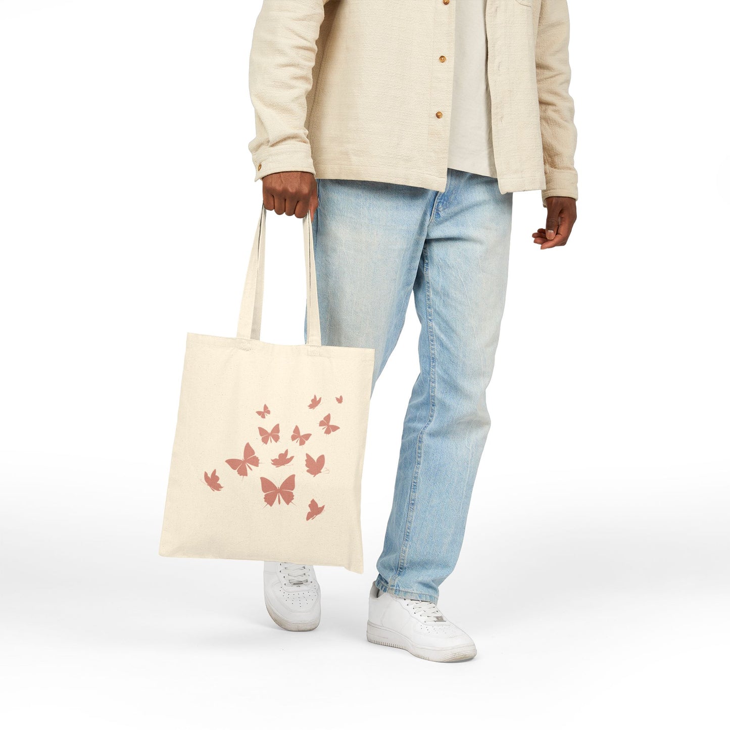 Pink Butterfly Swarm Tote Bag – Aesthetic Canvas Tote