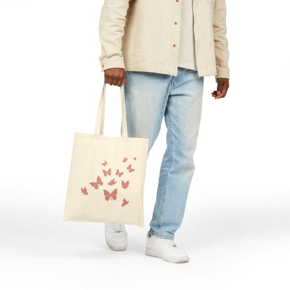 Pink Butterfly Swarm Tote Bag – Aesthetic Canvas Tote