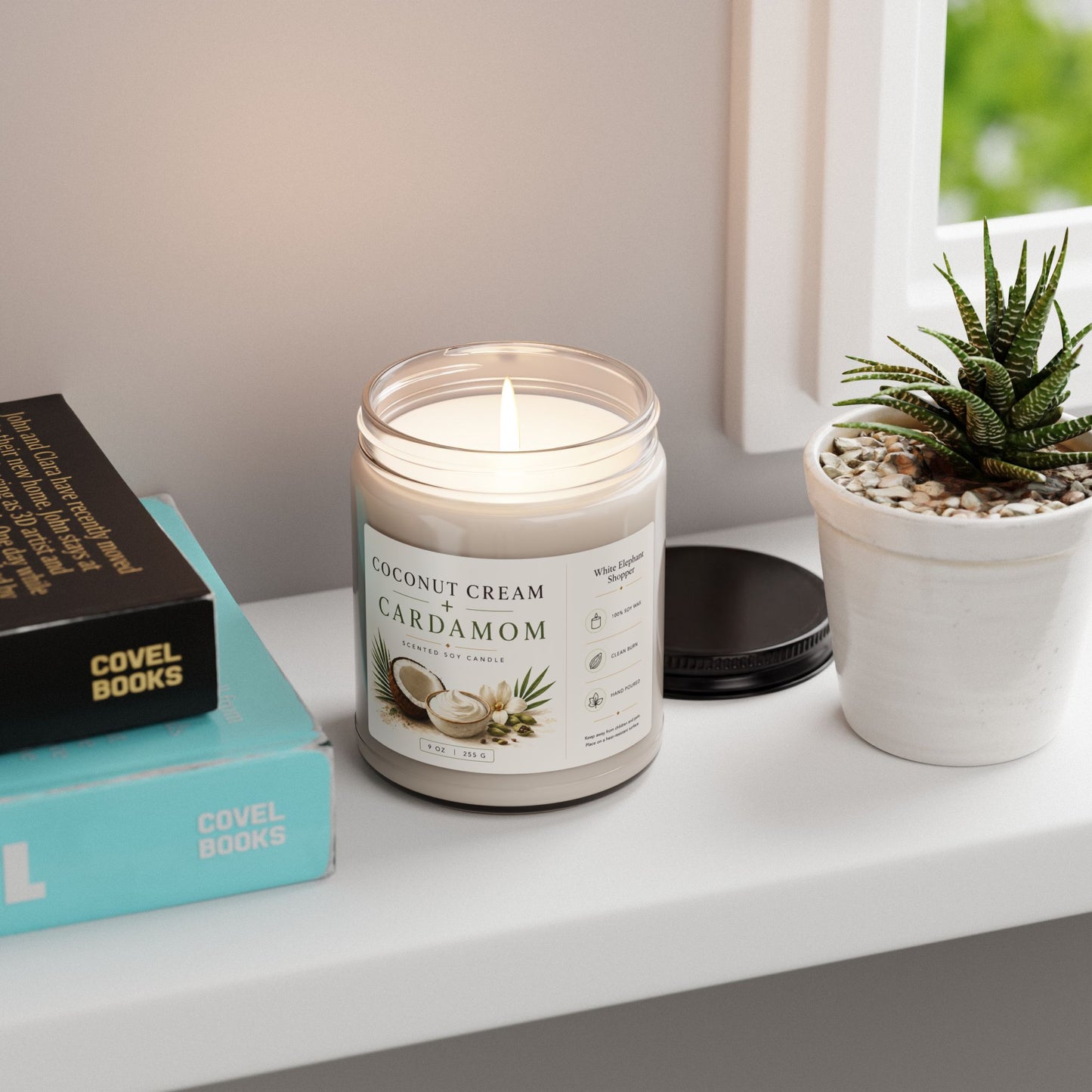 Coconut Cream Cardamom Candle Jar – Soy Wax Scented Candle