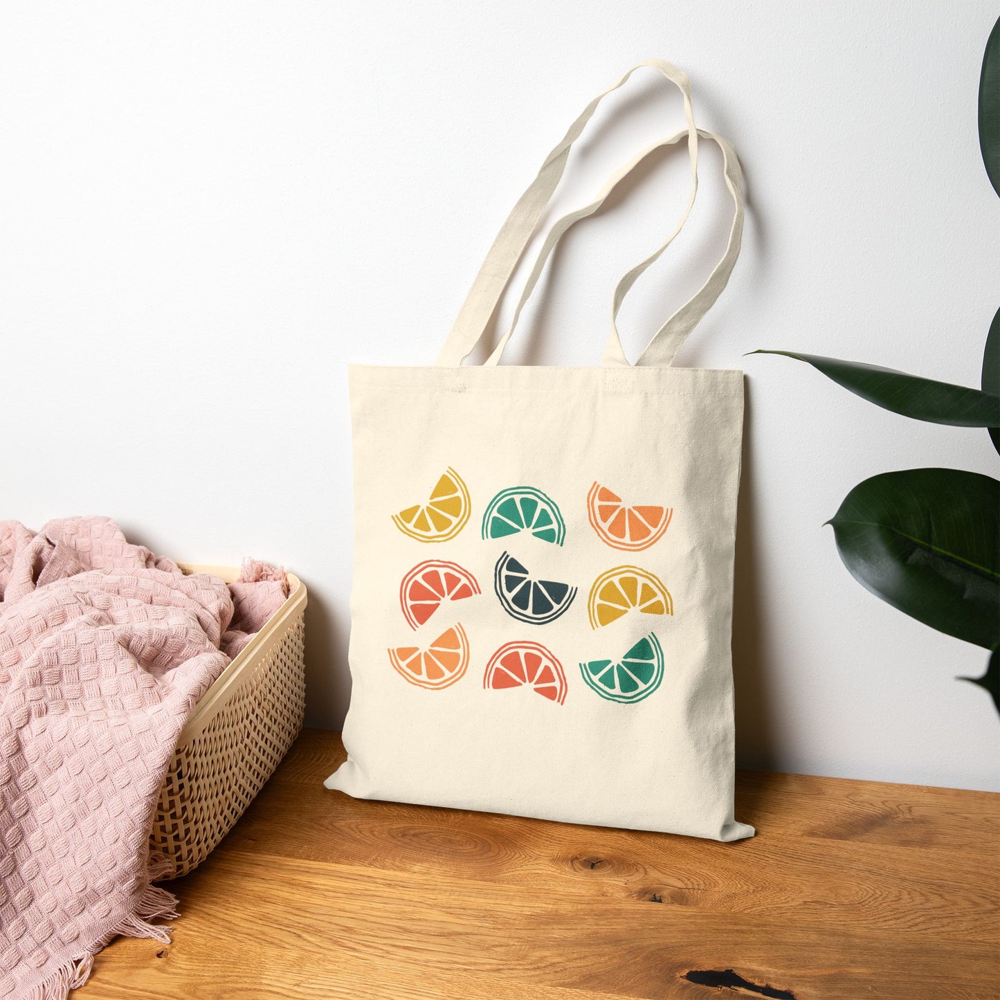 Citrus Slices Tote Bag – Colorful Fruit Canvas Tote