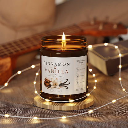 Cinnamon Vanilla Amber Candle Jar – Warm Spice Soy Wax Candle