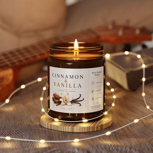 Cinnamon Vanilla Amber Candle Jar – Warm Spice Soy Wax Candle