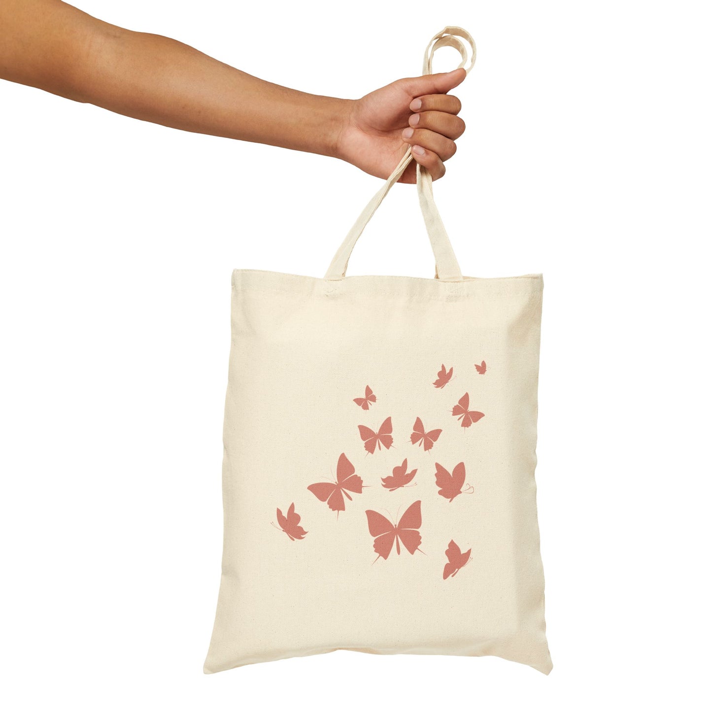 Pink Butterfly Swarm Tote Bag – Aesthetic Canvas Tote