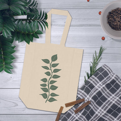 Green Leaf Wine Tote Bag – 2 Bottle Carrier Tote