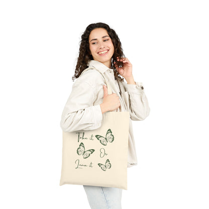 Butterfly Quote Tote Bag – Minimal Cotton Canvas Reusable Shopper