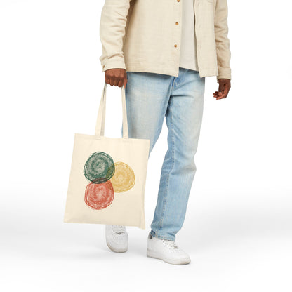 Abstract Watercolor Circles Tote Bag – Minimal Boho Cotton Canvas Reusable Shopper