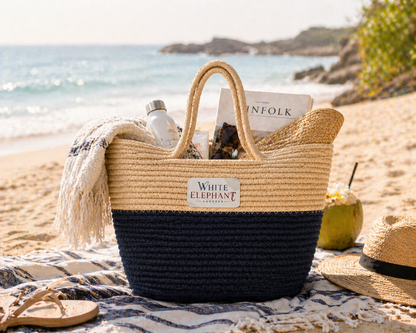 Handwoven Straw Tote Bag – Large Boho Beach Shopper