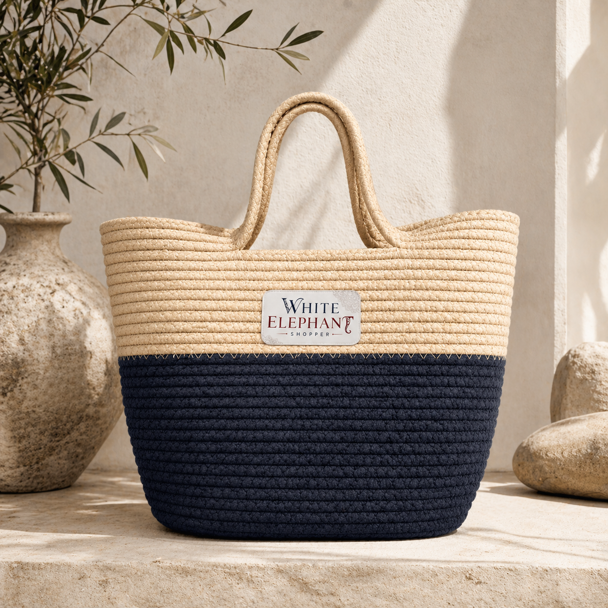 Handwoven Straw Tote Bag – Large Boho Beach Shopper