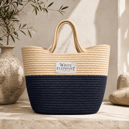 Handwoven Straw Tote Bag – Large Boho Beach Shopper