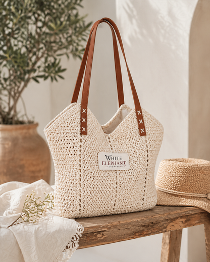 Straw Shoulder Bag – Woven Boho Everyday Shopper for Women