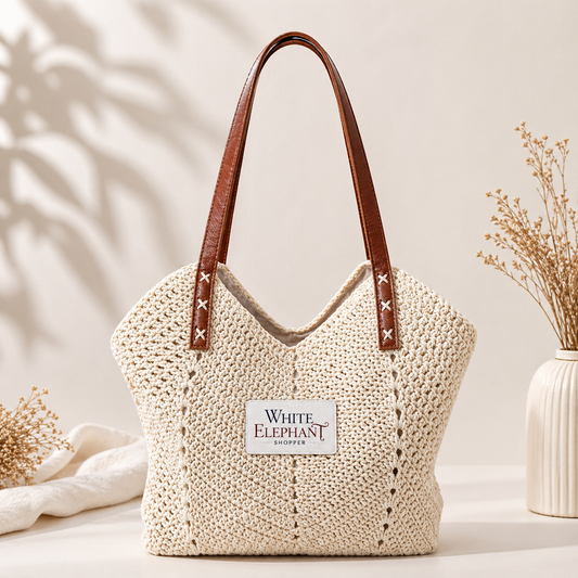 Straw Shoulder Bag – Woven Boho Everyday Shopper for Women