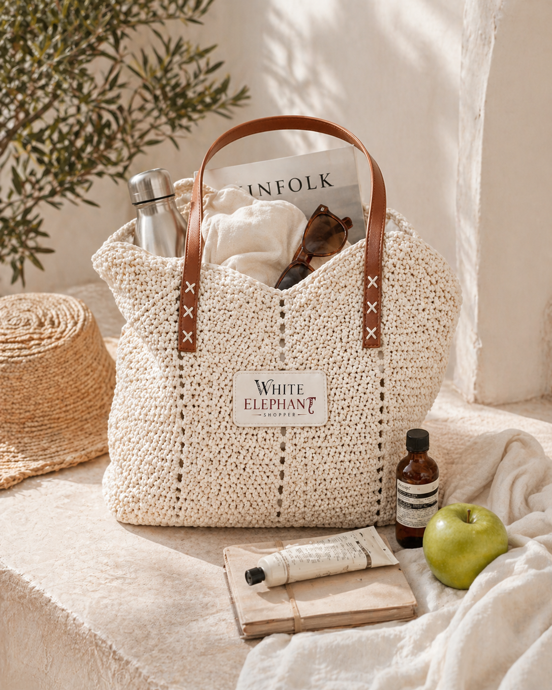 Straw Shoulder Bag – Woven Boho Everyday Shopper for Women