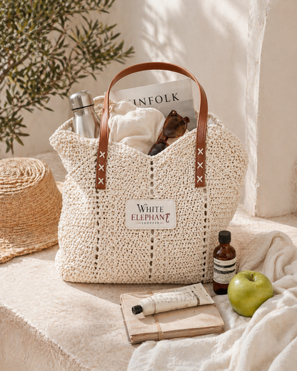 Straw Shoulder Bag – Woven Boho Everyday Shopper for Women
