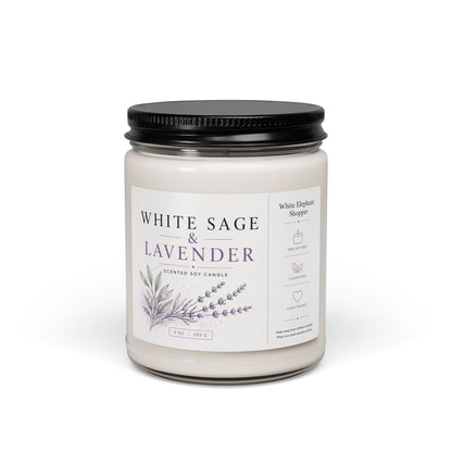 White Sage Lavender Candle Jar – Aromatherapy Soy Wax Candle