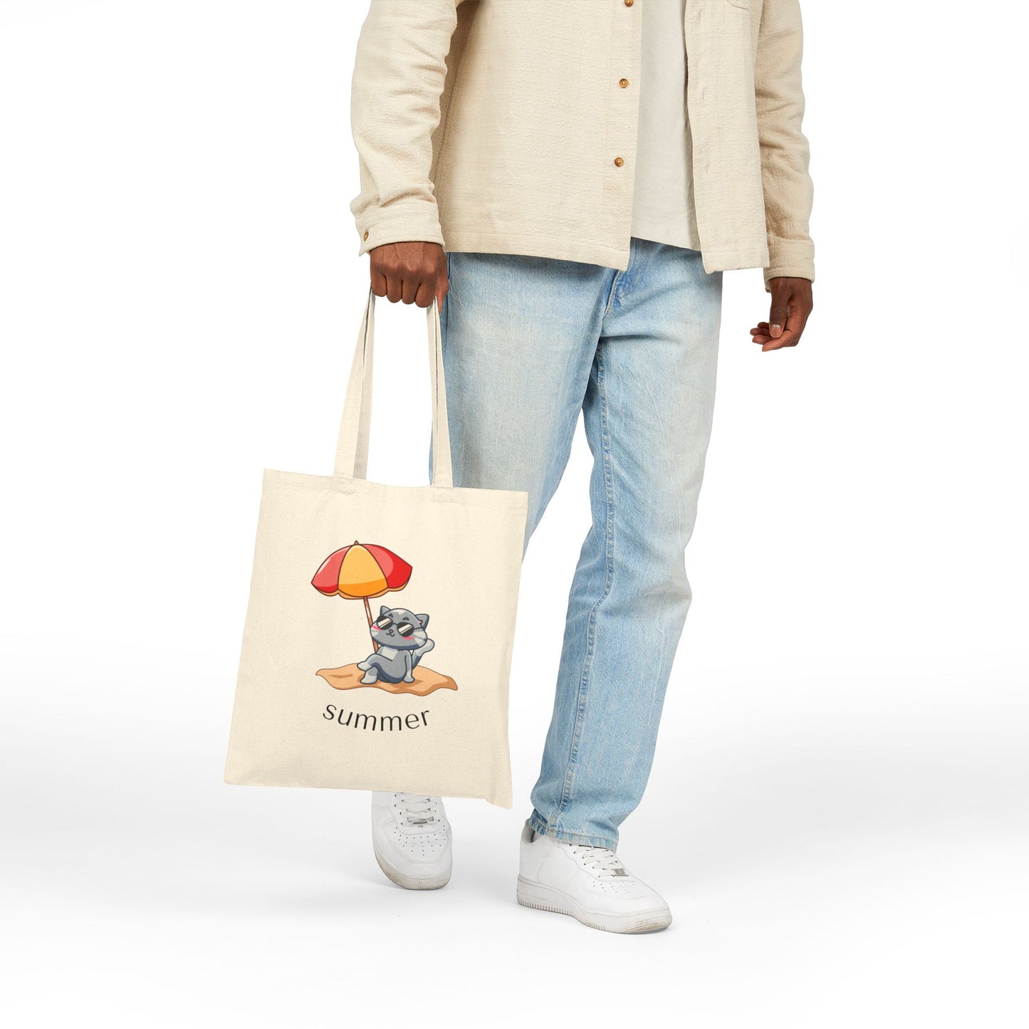 Cute Raccoon Beach Tote Bag – Summer Canvas Tote