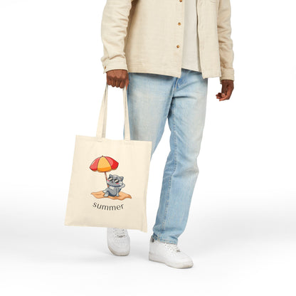Cute Raccoon Beach Tote Bag – Summer Canvas Tote