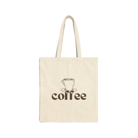 Coffee Cup Illustration Tote Bag – Minimalist Cotton Canvas Reusable Shopper