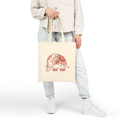 Tribal Elephant Tote Bag – Boho Mandala Cotton Canvas Reusable Shopper
