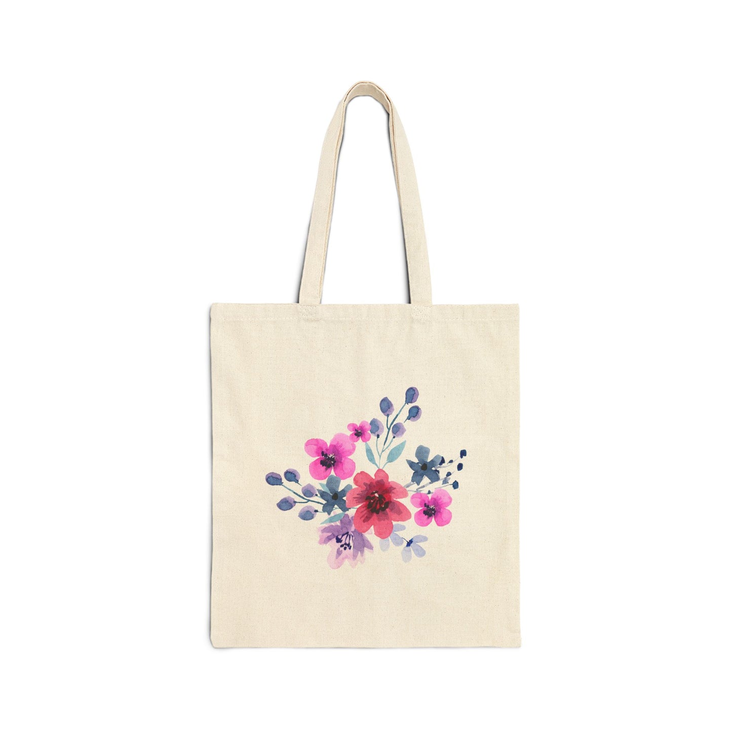 Pink Watercolor Floral Tote Bag – Floral Canvas Tote