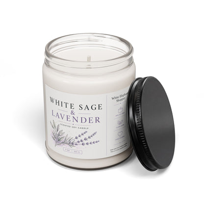 White Sage Lavender Candle Jar – Aromatherapy Soy Wax Candle