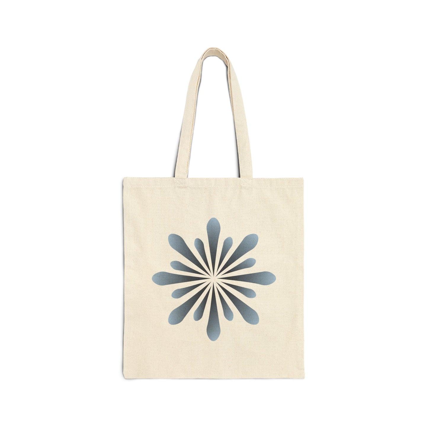 Blue Floral Tote Bag – Minimal Botanical Canvas Tote