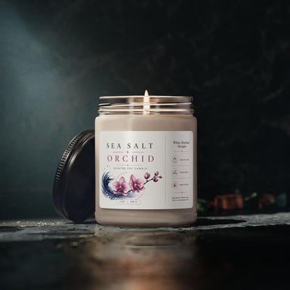 Sea Salt Orchid Candle Jar – Floral Coastal Soy Wax Candle