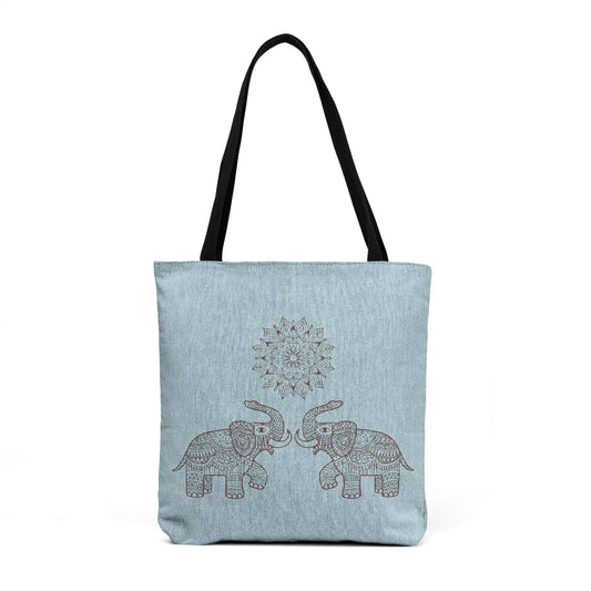 Elephant Mandala Woven Tote Bag – Boho Tribal Shoulder Shopper