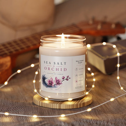 Sea Salt Orchid Candle Jar – Floral Coastal Soy Wax Candle