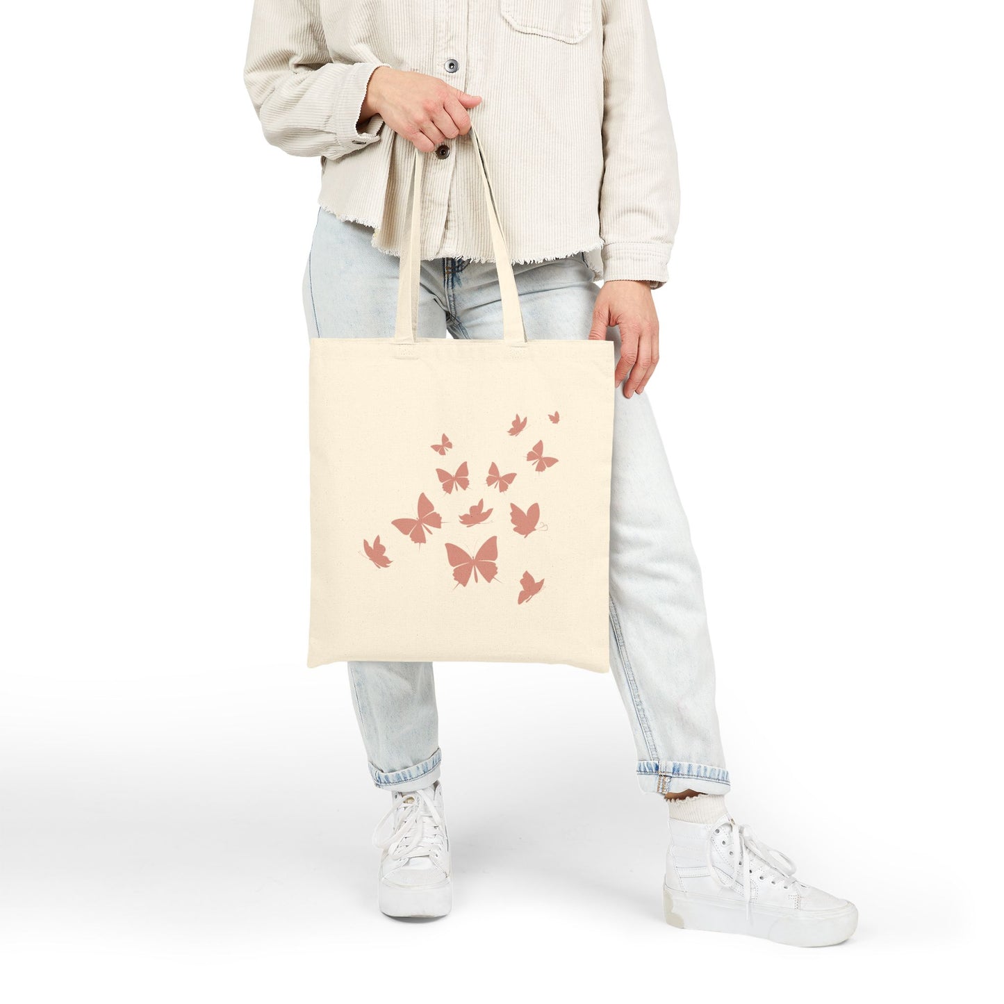 Pink Butterfly Swarm Tote Bag – Aesthetic Canvas Tote