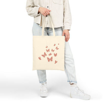 Pink Butterfly Swarm Tote Bag – Aesthetic Canvas Tote