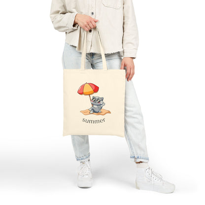 Cute Raccoon Beach Tote Bag – Summer Canvas Tote