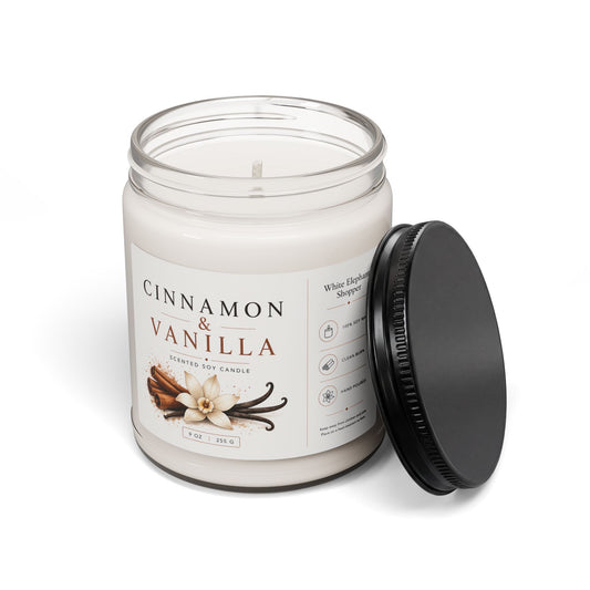 Cinnamon Vanilla Candle Jar – Warm Spice Soy Wax Candle