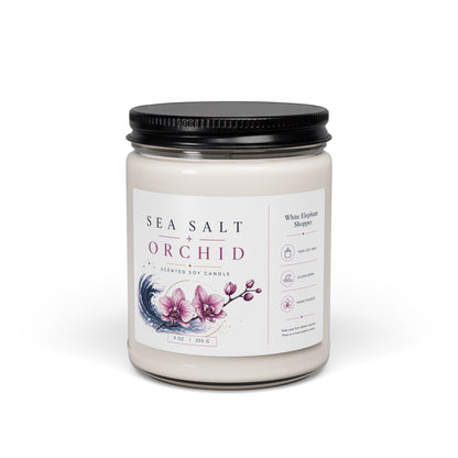 Sea Salt Orchid Candle Jar – Floral Coastal Soy Wax Candle