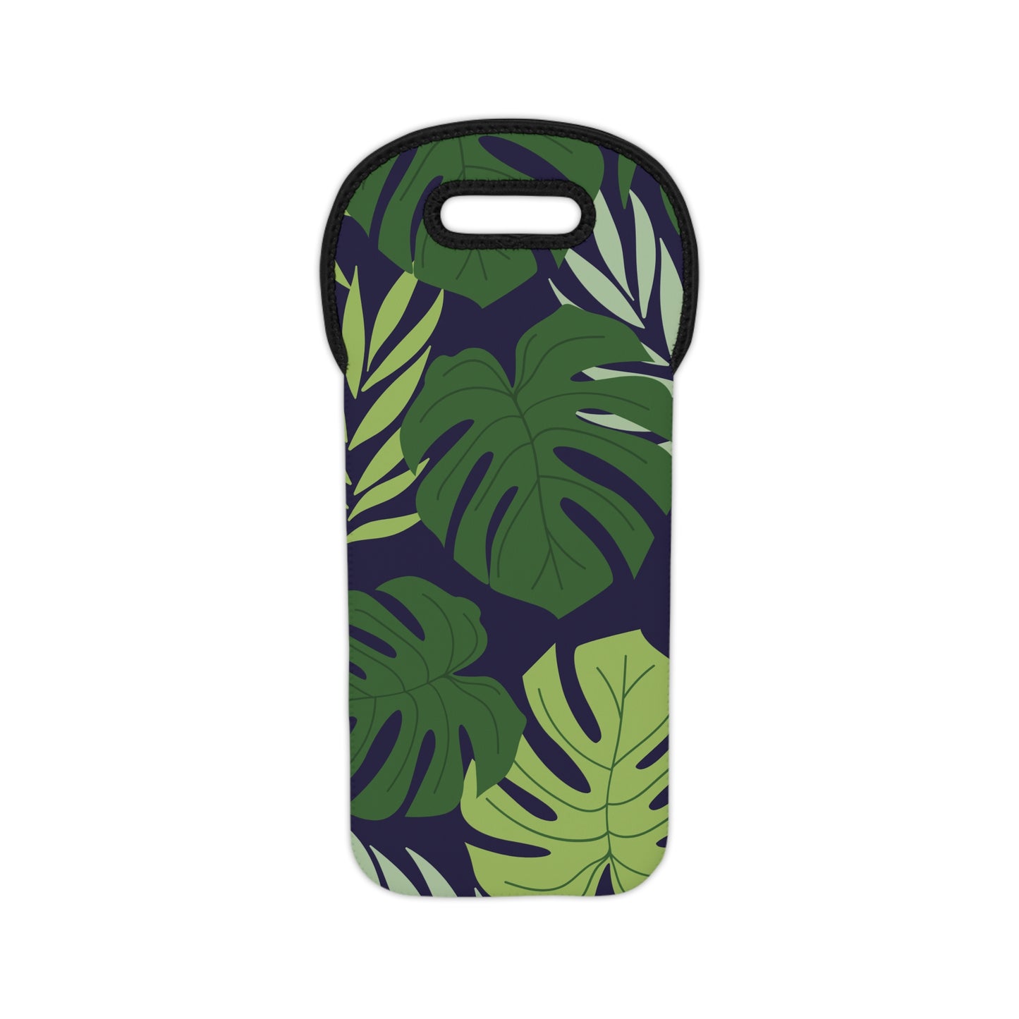 Monstera Leaf Wine Tote – Insulated Neoprene 2 Bottle Carrier