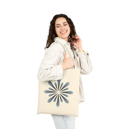 Blue Floral Tote Bag – Minimal Botanical Canvas Tote