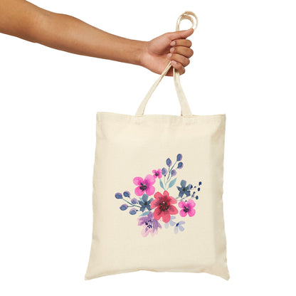 Pink Watercolor Floral Tote Bag – Floral Canvas Tote